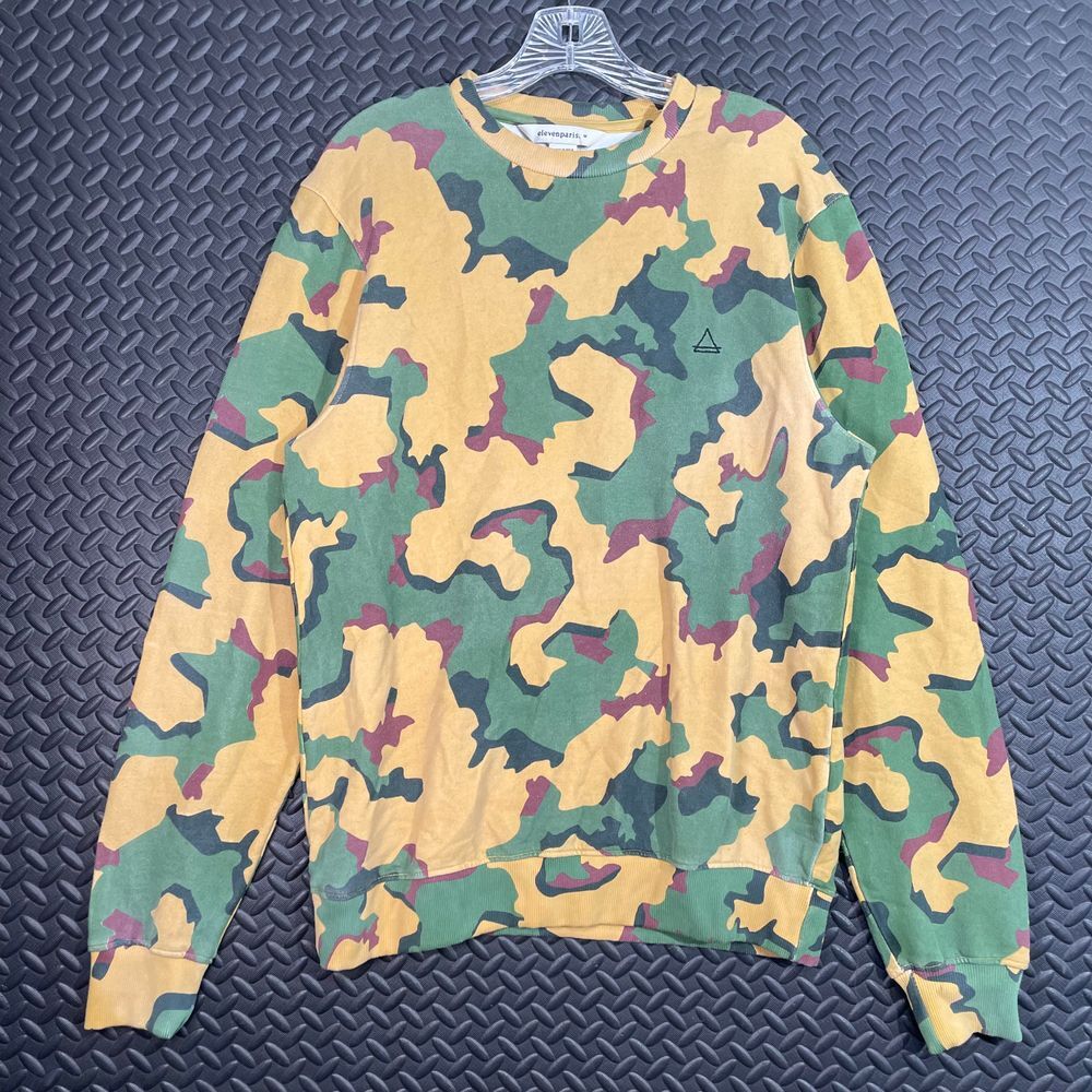 Eleven Paris Camo Army Pattern Crew Neck Sweater Casual Wear Men's Size Medium